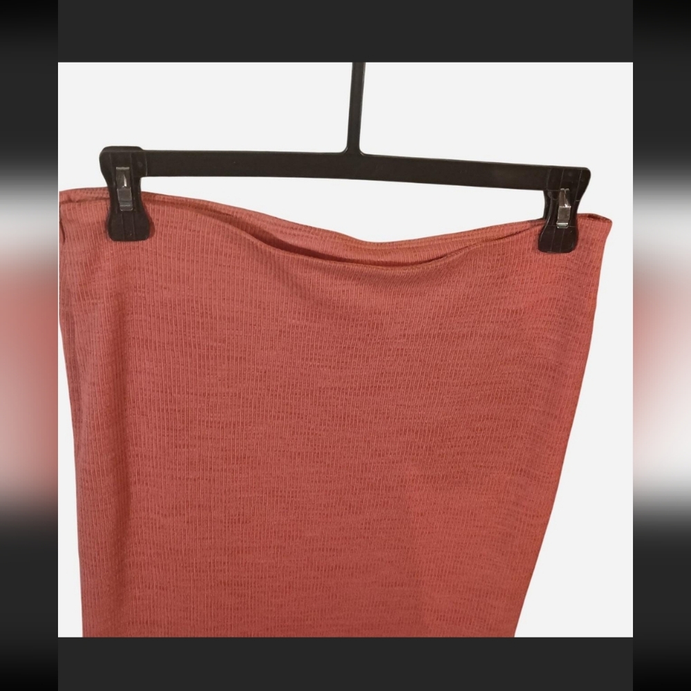 Bohemian Rust Ribbed Maxi Skirt - Picture 2 of 9
